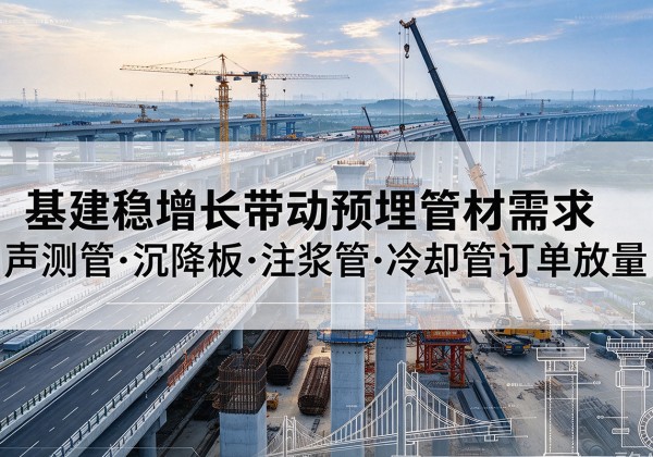 定边基建稳增长带动预埋监测管材需求，声测管、沉降板、注浆管订单持续放量